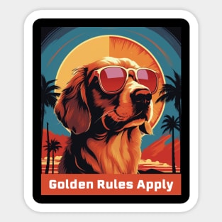 Golden Retriever Golden Rules Apply Sticker